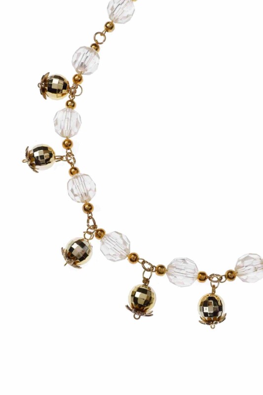 Aksesuarlı Altın Renkli Kolye Standart Renk - 1