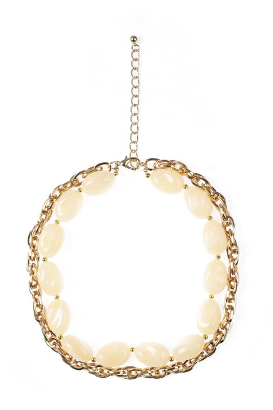 Altın Renkli Zincirli Kadın Kolye Standart Renk - 3