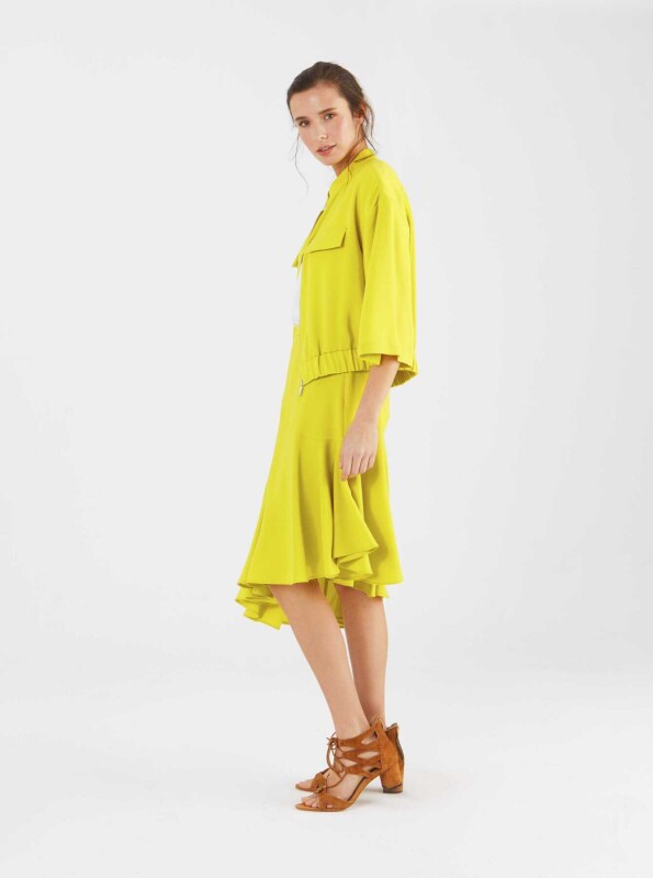 Asimetrik Kesim Etek Sarı - 3