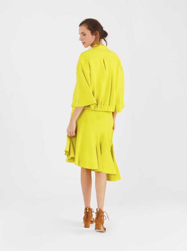 Asimetrik Kesim Etek Sarı - 2