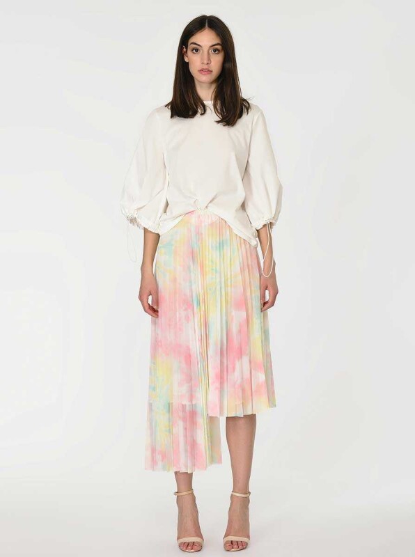 Asimetrik Piliseli Renkli Etek Standart Renk - 1