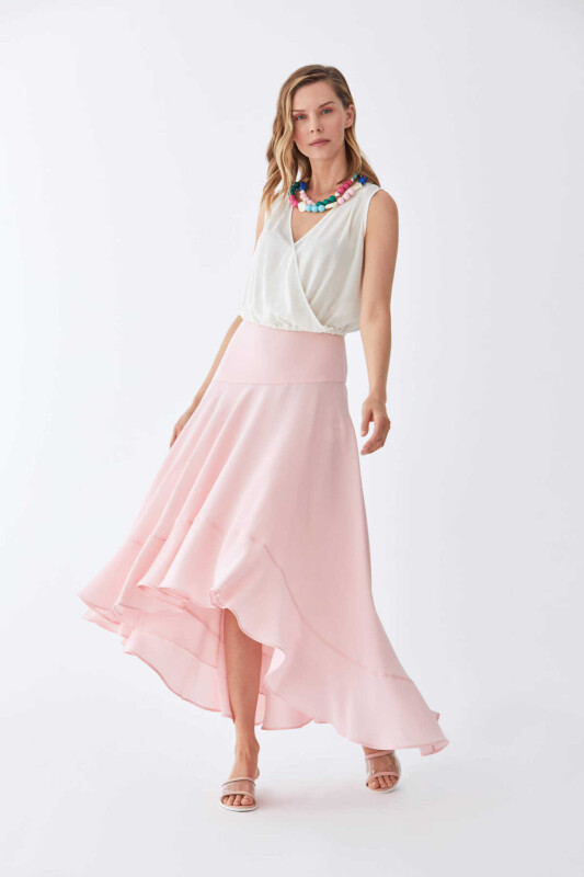 Asimetrik Uzun Etek Pembe - 3