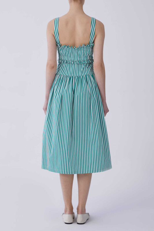 Askılı Çizgili Midi Elbise Standart Renk - 2