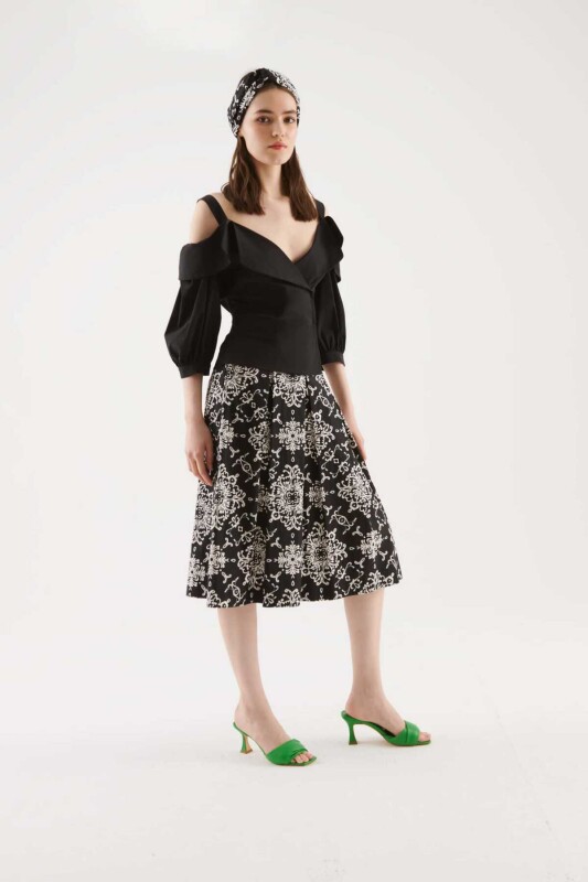 Askılı Kadın Gömlek Siyah - 3