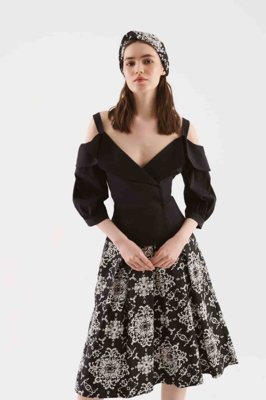 Askılı Kadın Gömlek Siyah - 1