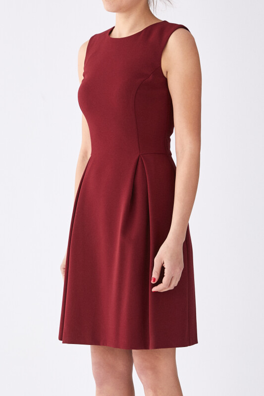  Askılı Mini Elbise Bordo - 3