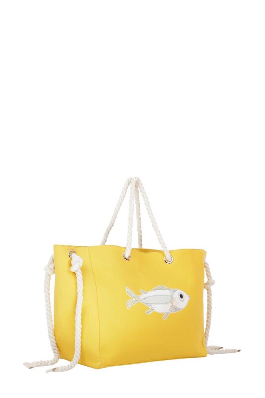 Askılı Plaj Çantası Sarı - 4