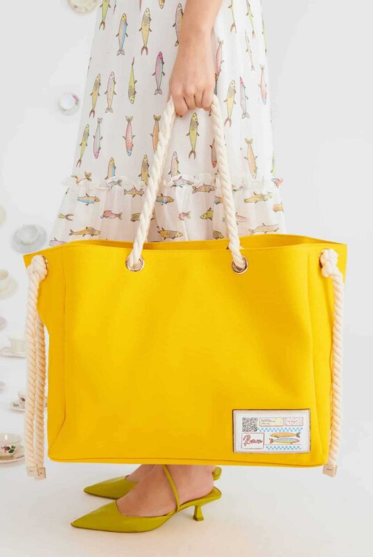 Askılı Plaj Çantası Sarı - 2