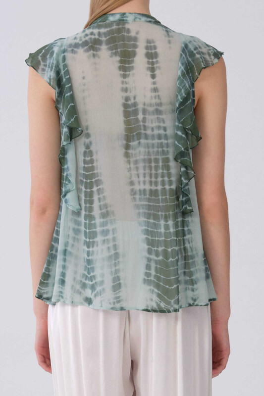 Askılı Yakası İşlemeli Otantik Bluz Standart Renk - 2