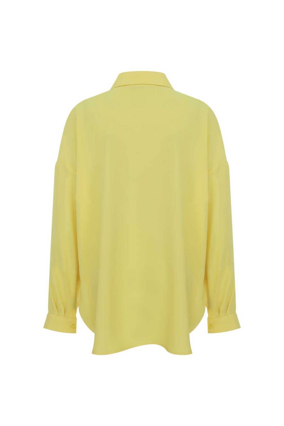  Bağlama Detaylı Krep Gömlek Sarı - 5