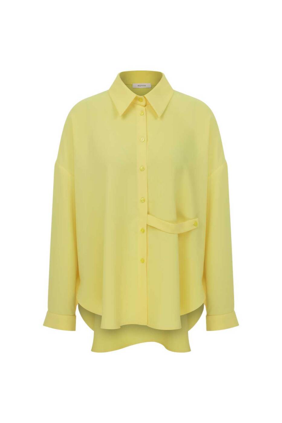  Bağlama Detaylı Krep Gömlek Sarı - 4