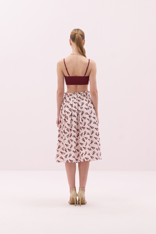 Bağlama Görünümlü Askılı Crop Bordo - 2