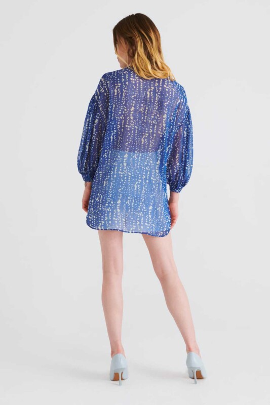 Bağlamalı Desenli Bluz Standart Renk - 2