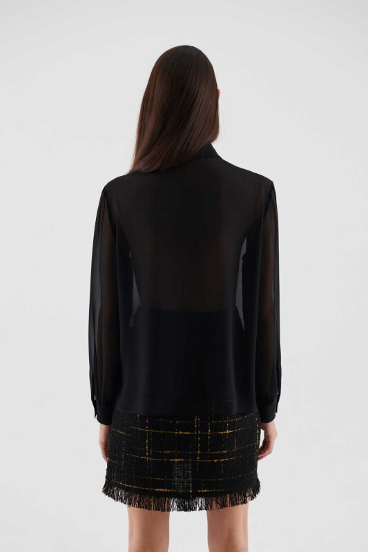  Bağlamalı Kadın Gömlek Siyah - 2