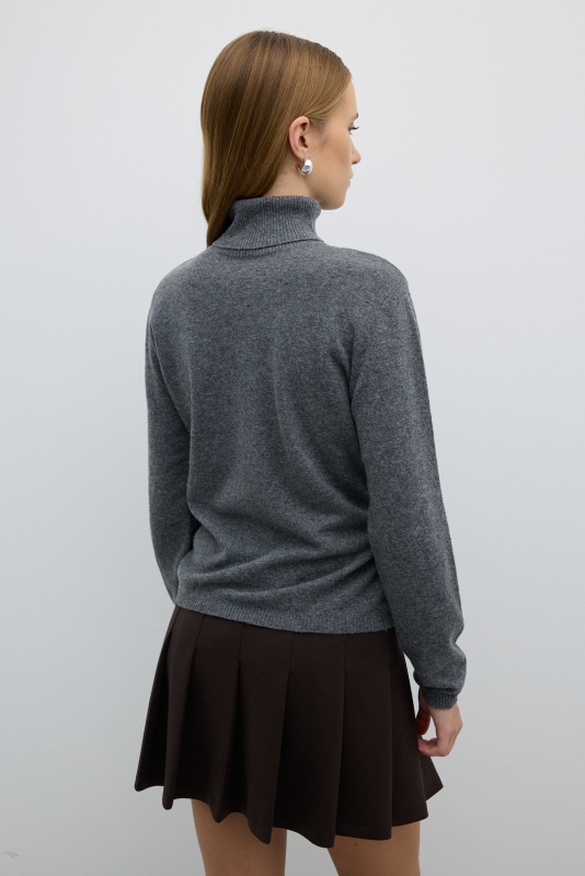 Balıkçı Yaka Triko Kazak Gri - Roman (1)