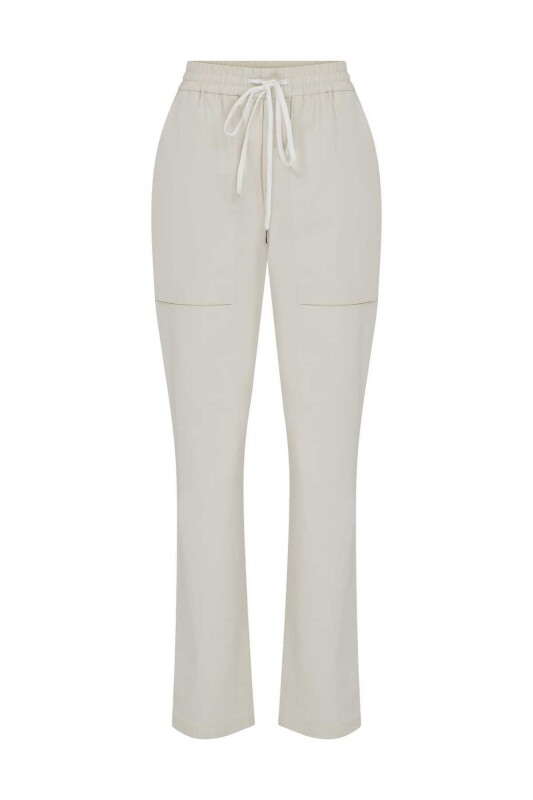 Belden Bağlamalı Pantolon Bej - 1