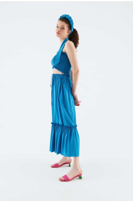 Belden Bağlamalı Uzun Etek Standart Renk - 3