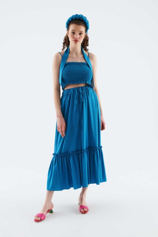 Belden Bağlamalı Uzun Etek Standart Renk - 1