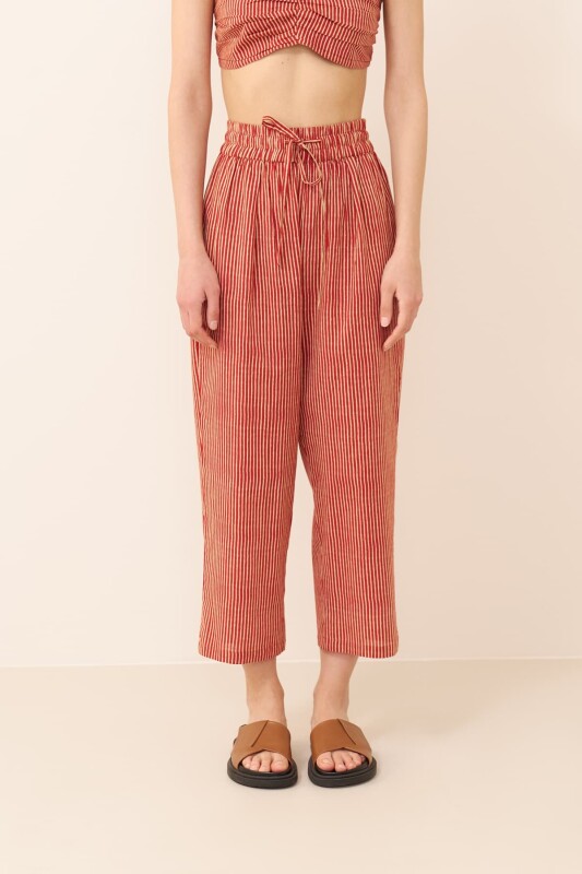 Beli Bağlama Detaylı Pantolon Standart Renk - 3