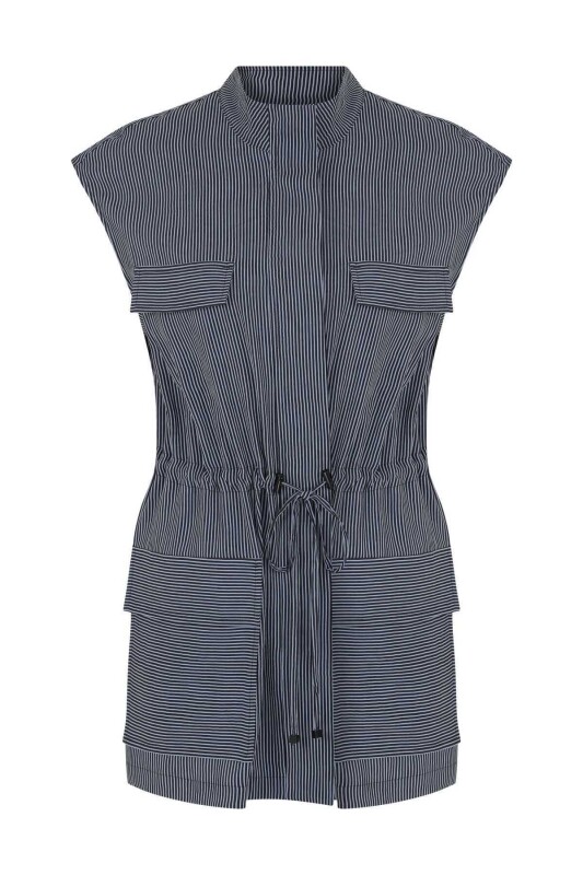 Beli Lastikli Desenli Kadın Yelek Standart Renk - 4