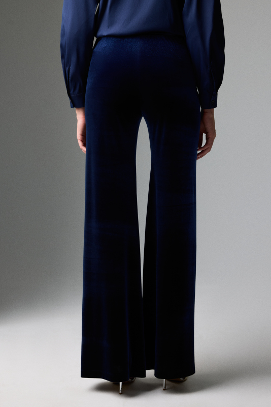 Beli Lastikli Geniş Paça Pantolon Lacivert - 2