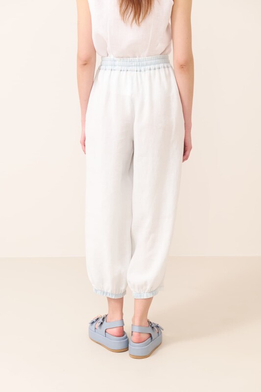 Beli Lastikli Keten Pantolon Standart Renk - 2