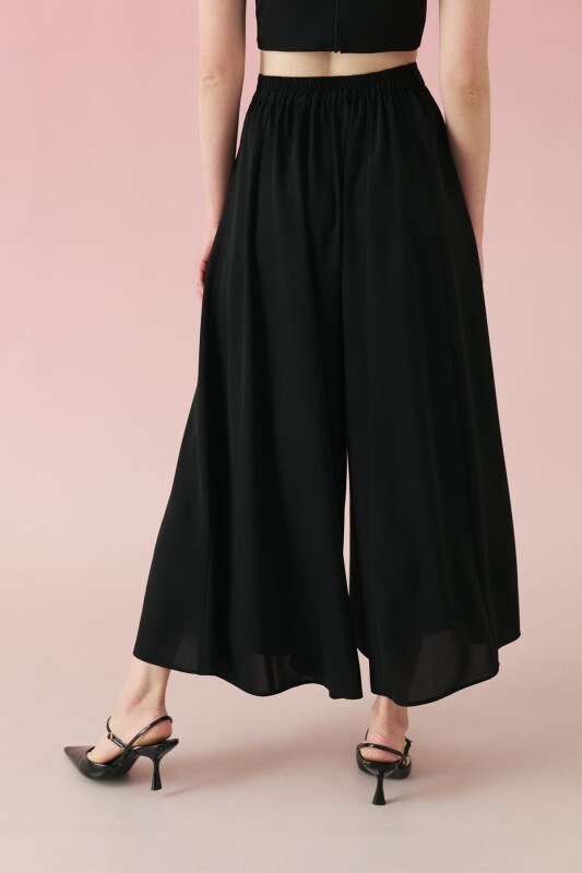 Beli Lastikli Krep Pantolon Siyah - 2