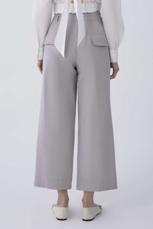 Bilek Boy Bol Paça Kadın Pantolon Taş - 2