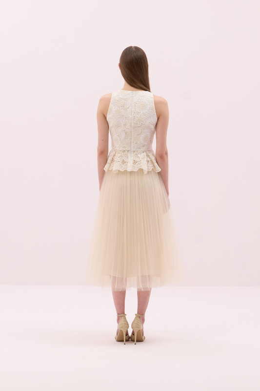 Bisiklet Yaka Kolsuz Peplum Bluz Standart Renk - 2