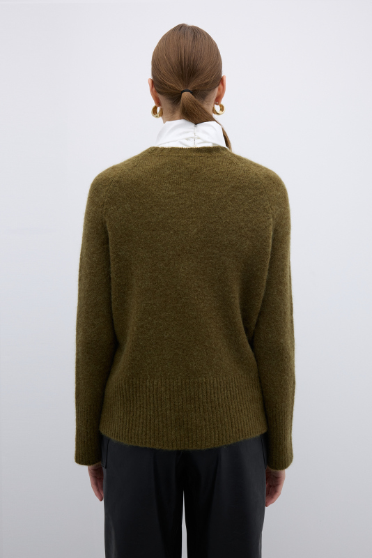 Bisiklet Yaka Triko Olive - 2