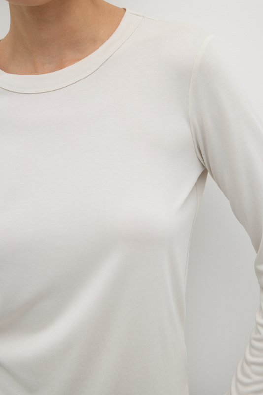 Bisiklet Yaka Uzun Kol T-shirt Taş - 3