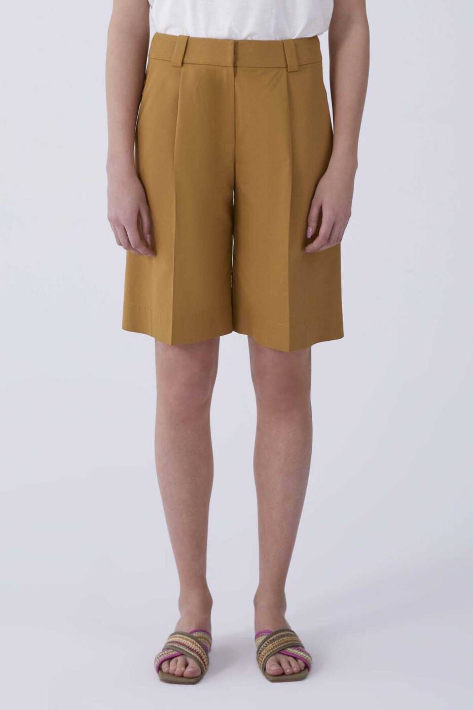 Bol Paça Bermuda Kadın Pantolon Fındık - 1