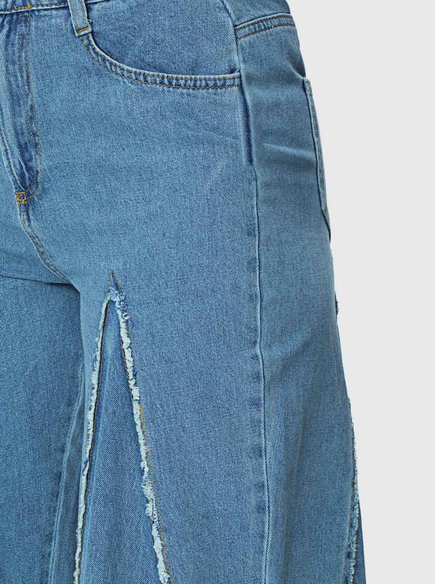  Bol Paça Jean Kadın Pantolon Standart Renk - 4