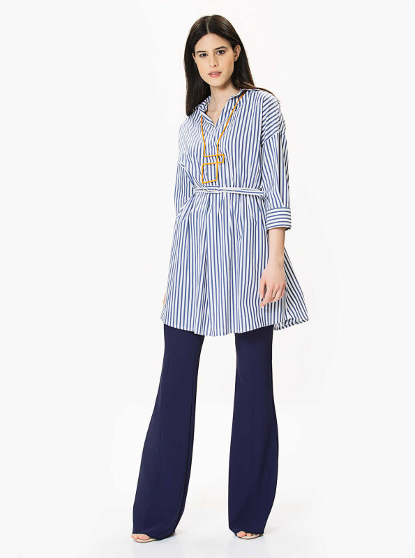 Bol Paça Kadın Pantolon Lacivert - 3