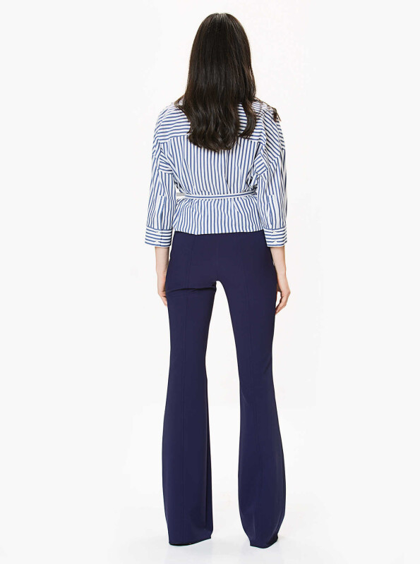 Bol Paça Kadın Pantolon Lacivert - 2