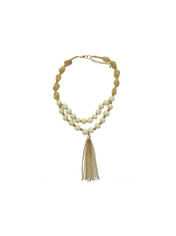 Boncuk Ve Püskül Detaylı Kolye Standart Renk - 1