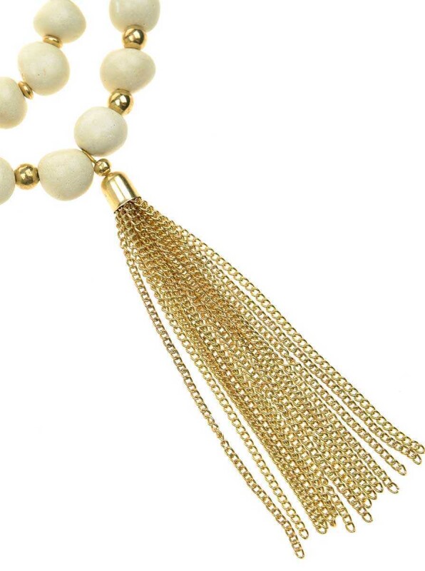 Boncuk Ve Püskül Detaylı Kolye Standart Renk - 2