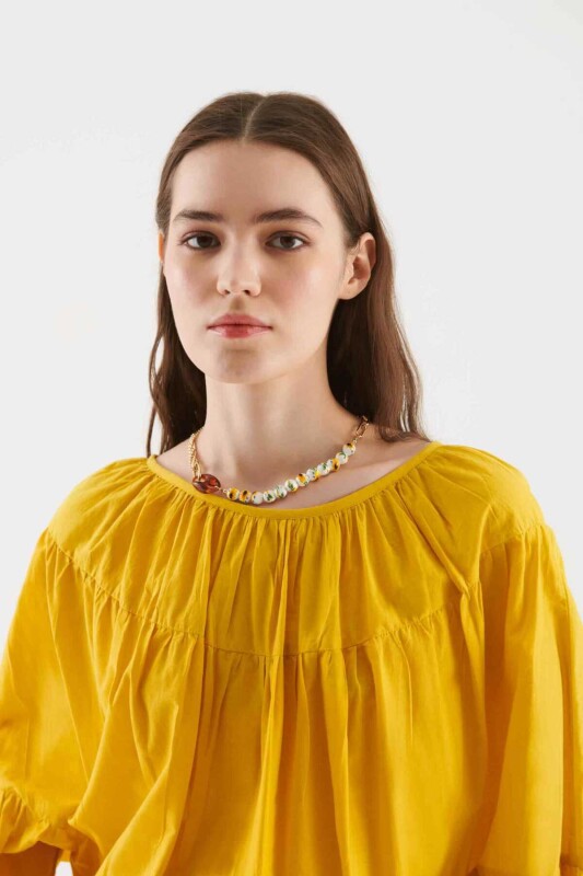 Boncuklu Altın Renkli Kadın Kolye Standart Renk - 2