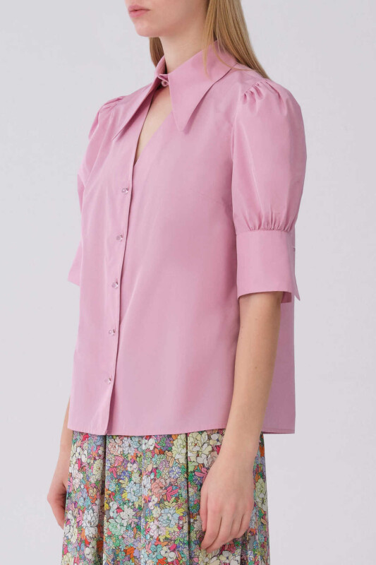Boyun Detaylı Gömlek Pembe - 3