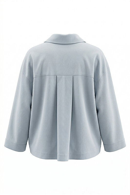 Cep Detaylı Gömlek Buz Mavisi - 4