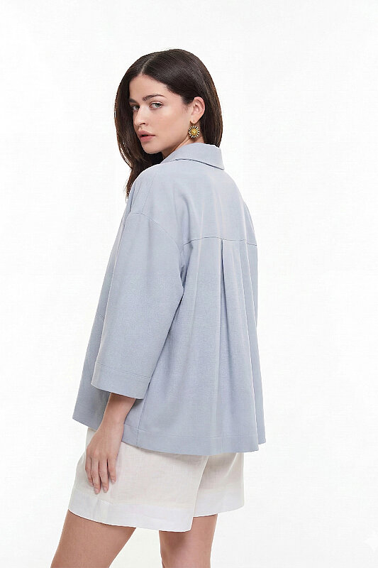 Cep Detaylı Gömlek Buz Mavisi - Roman (1)