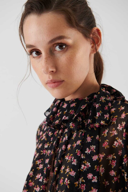  Büzgülü Günlük Elbise Standart Renk - 3