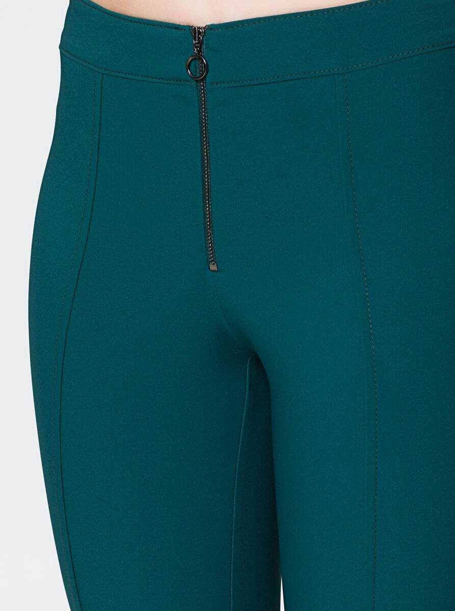  Cep Detaylı Flare Kısa Paça Pantolon Yeşil - 4
