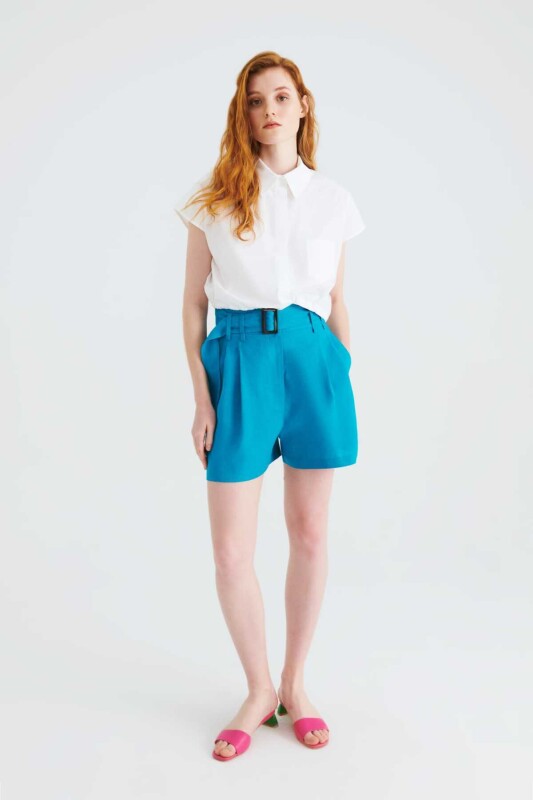 Cep Detaylı Gömlek Beyaz - 1