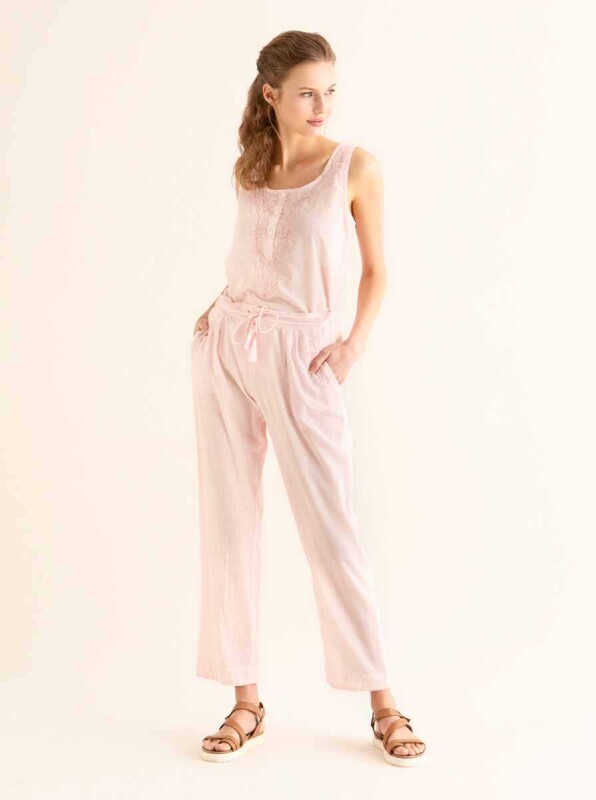 Cep Detaylı Pantolon Pembe 