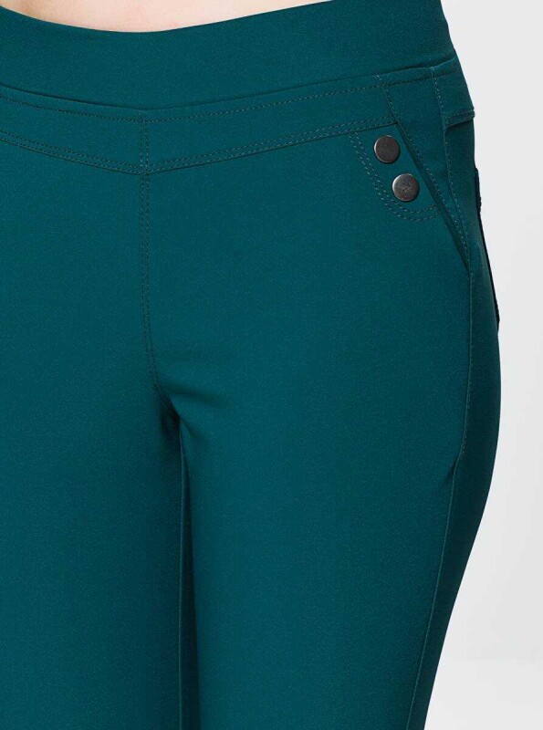  Cep Detaylı Skinny Kadın Pantolon Yeşil - 4