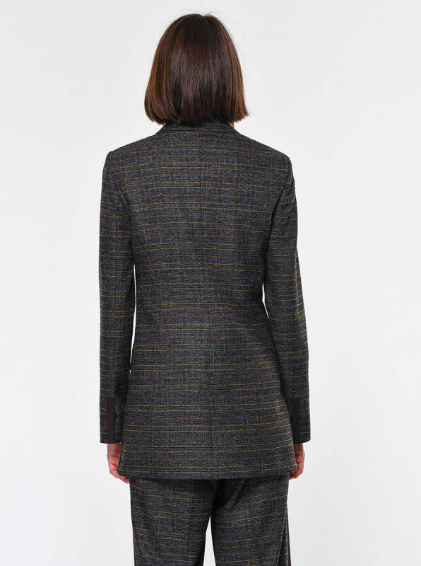  Cepli Düğme Detaylı Desenli Ceket Standart Renk - 2