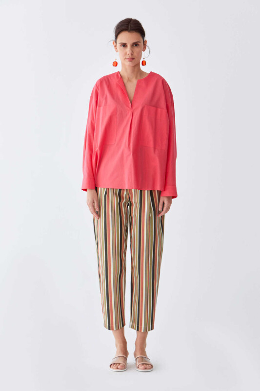 Cepli Kadın Gömlek Fuşya - 4