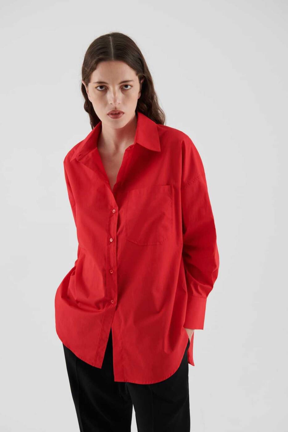  Cepli Kadın Gömlek Kırmızı - 6