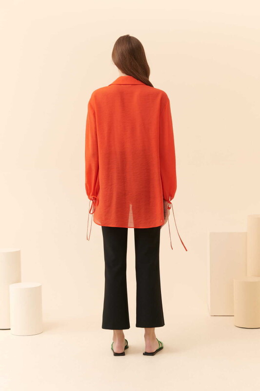  Cepli Kadın Gömlek Turuncu - 2